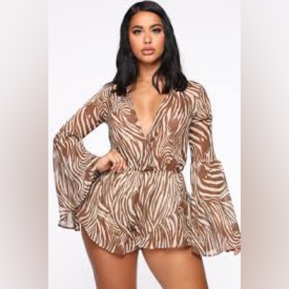 Zebra print romper size medium